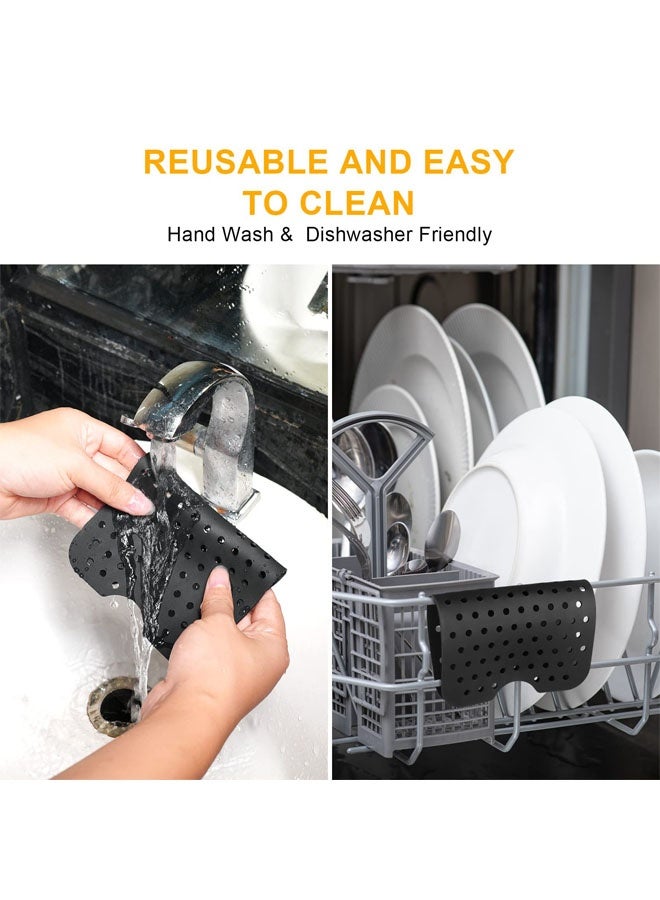 2PCS Silicone Air Fryer Liners, Square Reusable Silicone Mats, Non Stick Air Fryer Mats for Baking, Steaming, Cooking - Image 4